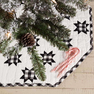 Emmie Black Patchwork Mini Christmas Tree Skirt 21 VHC Brands - The Fox Decor